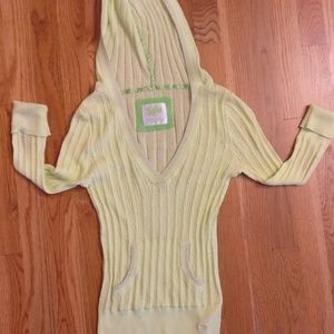 Justice light green hooded knit sweater